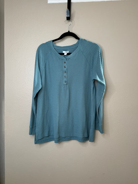 Sonoma Women's Teal Long Sleeve Shirt