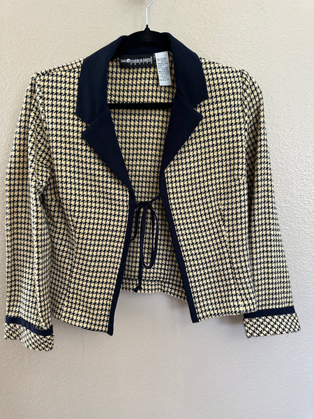 Sag Harbor Women's Black & Yellow Long Sleeve Blazer