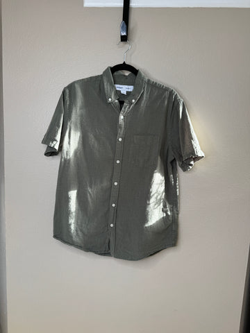 Old Navy Men's Green Linen Shirt