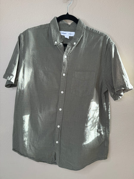 Old Navy Men's Green Linen Shirt