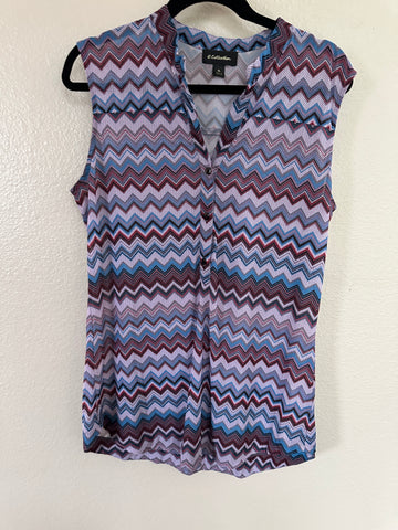 G Collection Striped Sleeveless Blouse