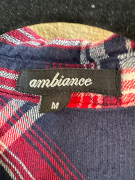 Ambiance Women's Plaid Blue Shirt