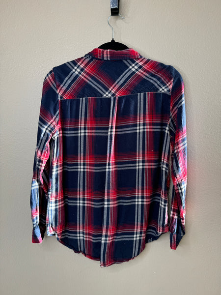 Ambiance Women's Plaid Blue Shirt