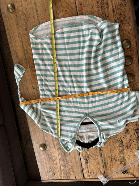 Green Striped Hoodie Sweater