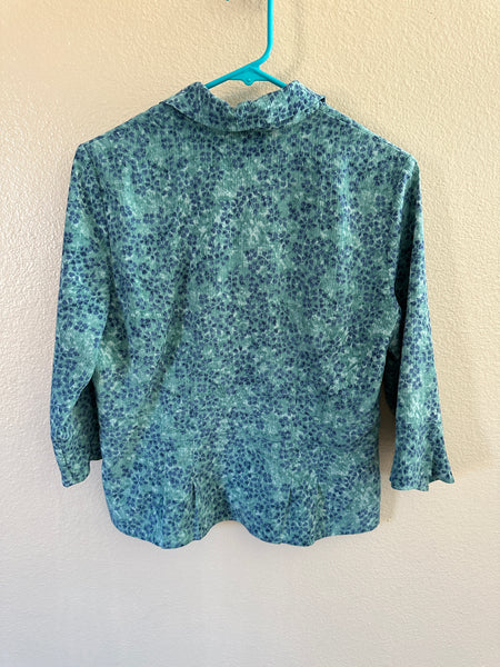 Norton McNaughton Women's Long Sleeve Blue Blouse