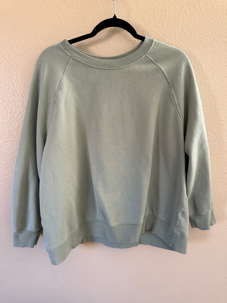 Old Navy Women's Green Oversized Sweatshirt