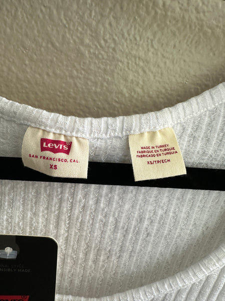 Levi's The Go Out Top White Ribbed-NWT