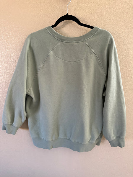 Old Navy Women's Green Oversized Sweatshirt