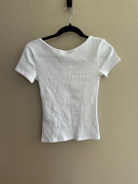 Levi's The Go Out Top White Ribbed-NWT