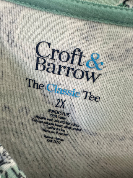 Croft & Barrow Women's Short Sleeve Blue Blouse