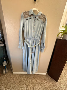 Vintage D. Frank Long Sleeve Denim Long Dress