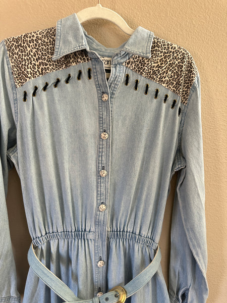 Vintage D. Frank Long Sleeve Denim Long Dress