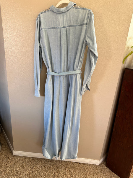 Vintage D. Frank Long Sleeve Denim Long Dress