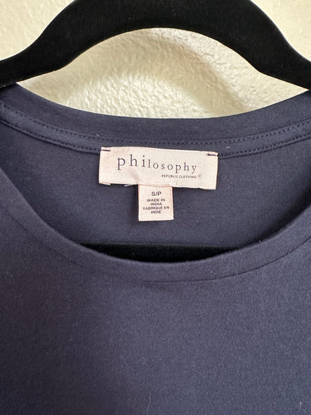 Philosophy Black T-shirt With Ruffle Pocket