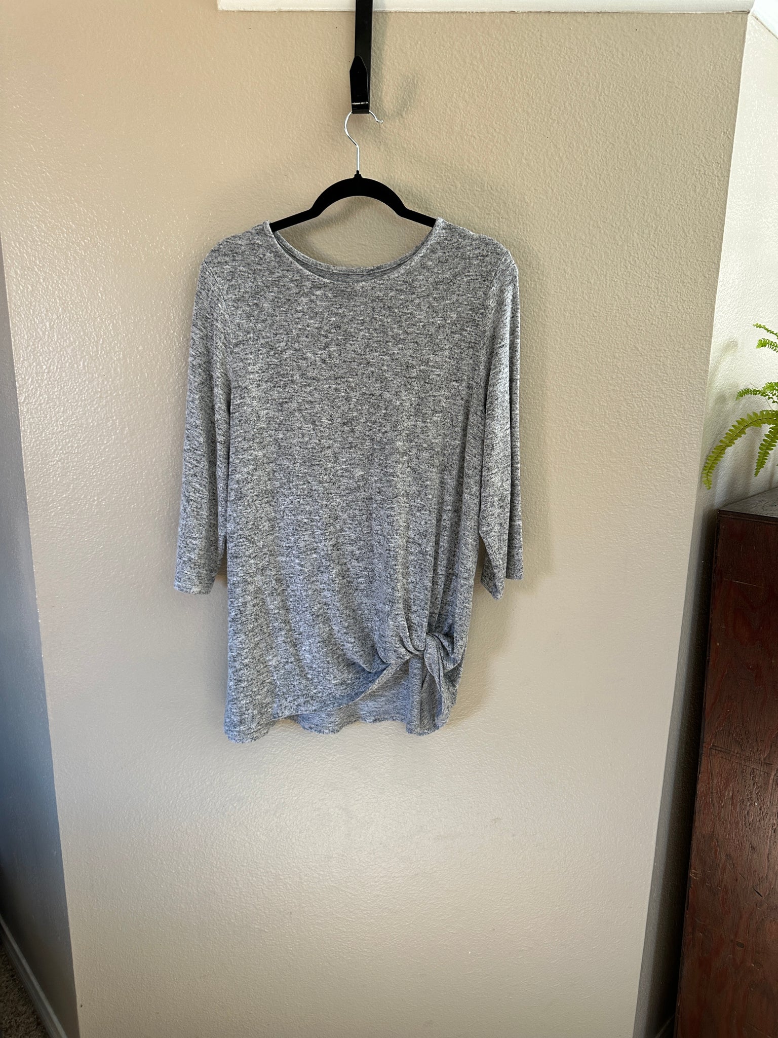 Women's Gray Long Sleeve Blouse