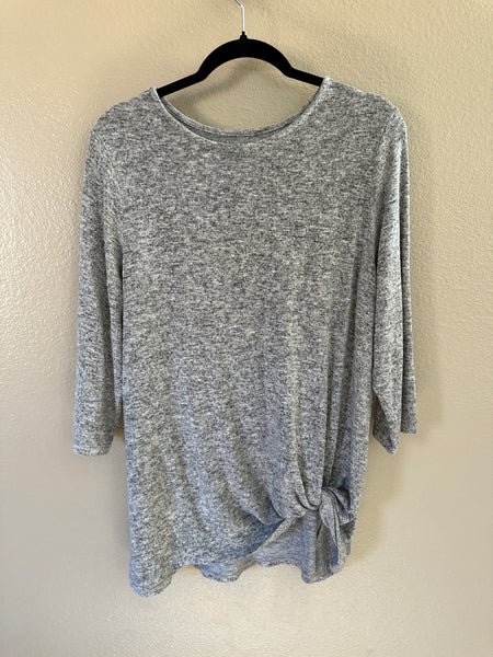 Women's Gray Long Sleeve Blouse