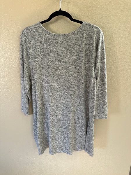 Women's Gray Long Sleeve Blouse