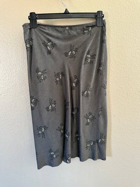 Free People Women's Gray Floral Midi Skirt