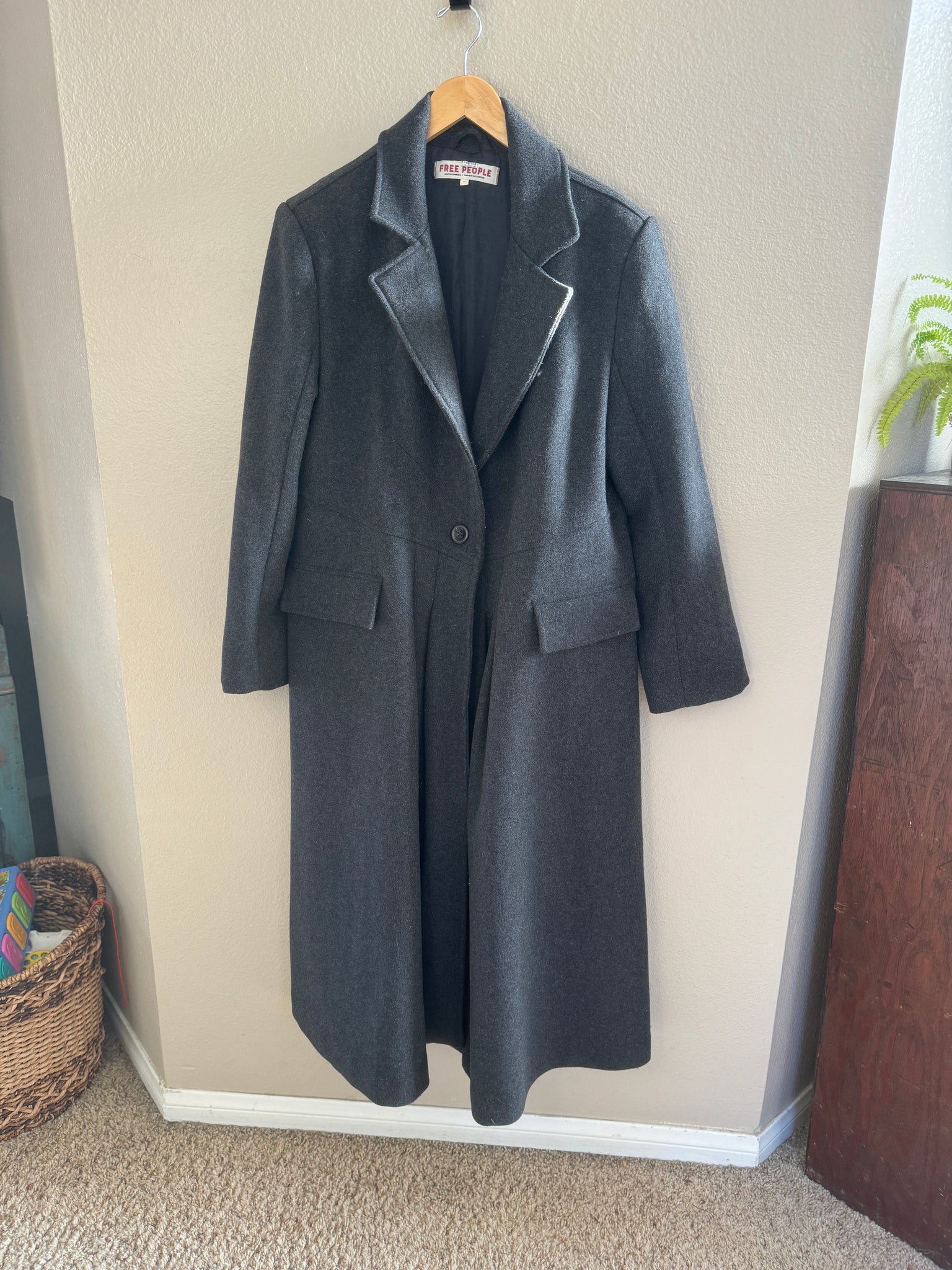 Free People Women's Gray Victoria Pleated Coat