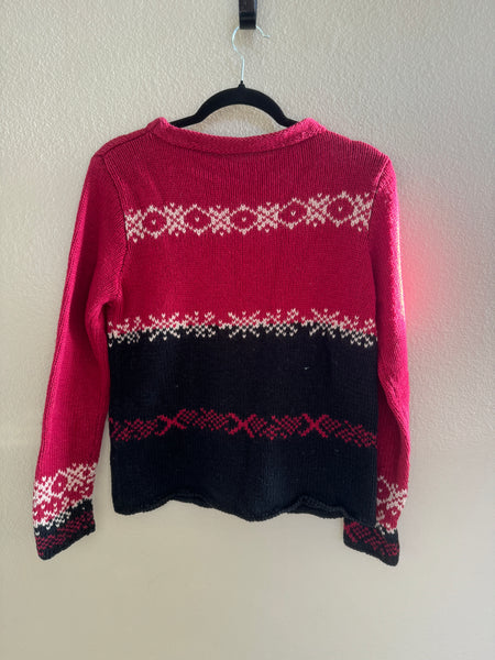 Women's Black & Red  Sweater