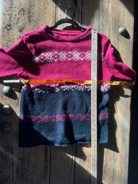 Women's Black & Red  Sweater