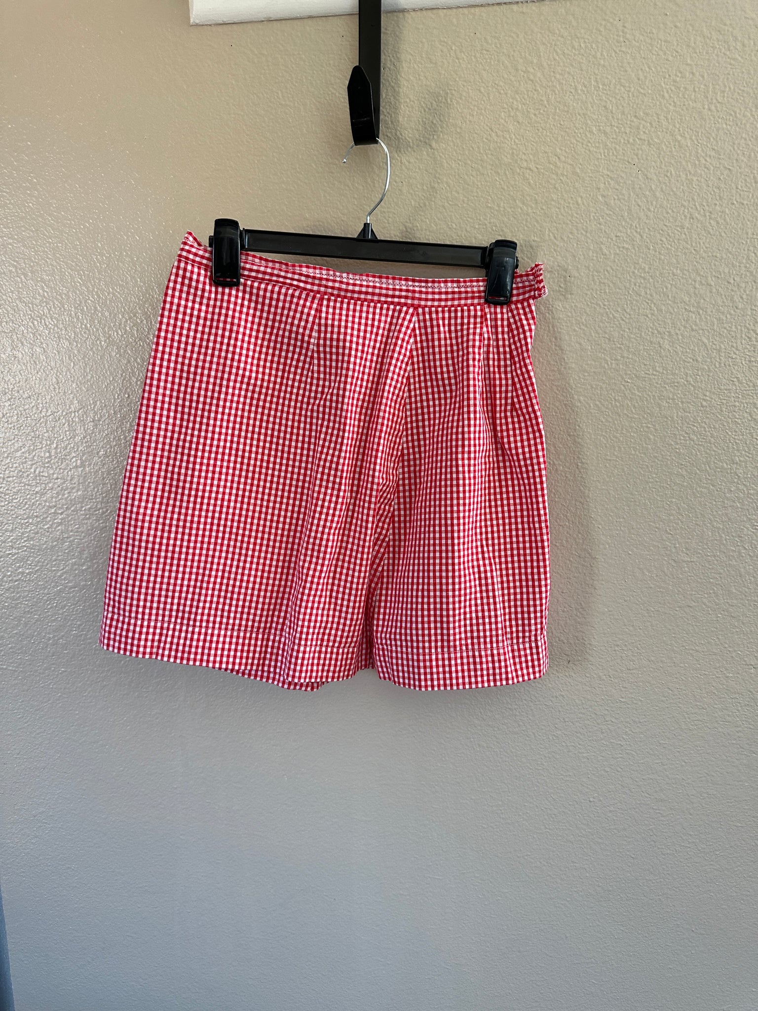 Handmade Women's Red Plaid Short Skirt