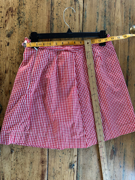 Handmade Women's Red Plaid Short Skirt