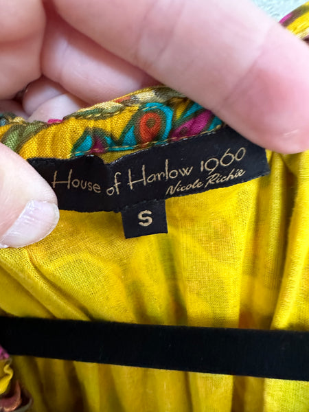 House of Harlow 1960 Yellow Paisley Dress