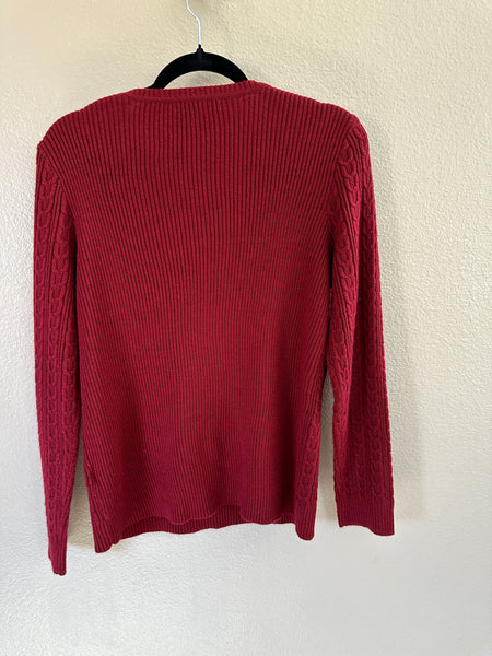 Women's Red Long Sleeve Sweater