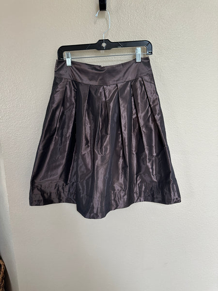 Banana Republic Brown Satin Pleated Skirt