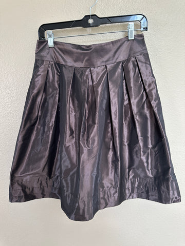 Banana Republic Brown Satin Pleated Skirt