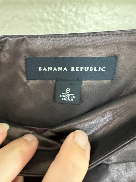 Banana Republic Brown Satin Pleated Skirt