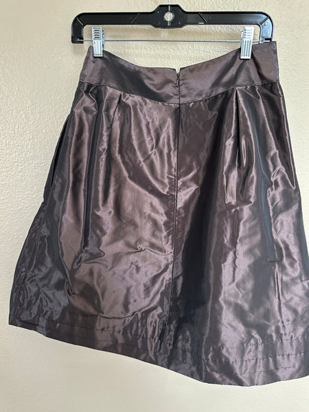 Banana Republic Brown Satin Pleated Skirt