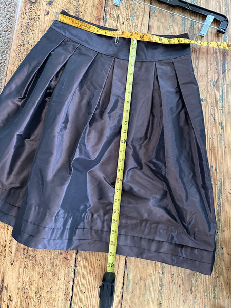 Banana Republic Brown Satin Pleated Skirt