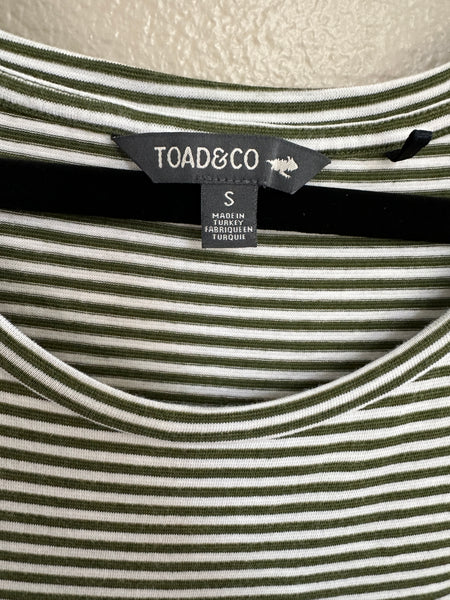 Toad & Co Green Striped Dress