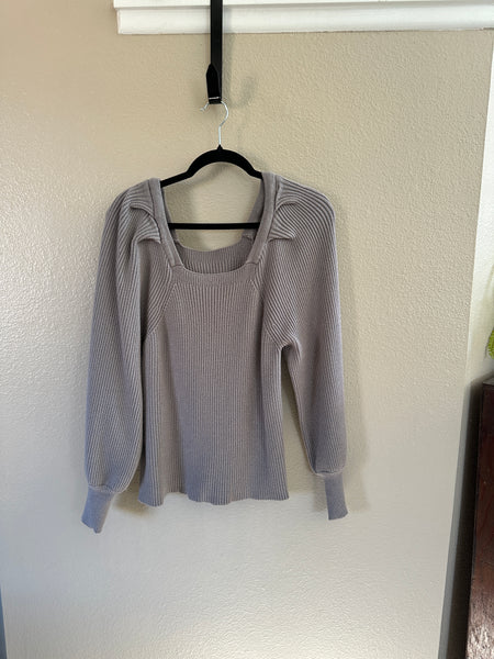 Women's Gray Long Sleeve Sweater