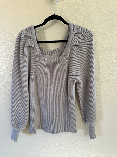 Women's Gray Long Sleeve Sweater