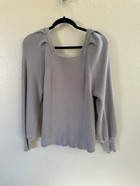 Women's Gray Long Sleeve Sweater