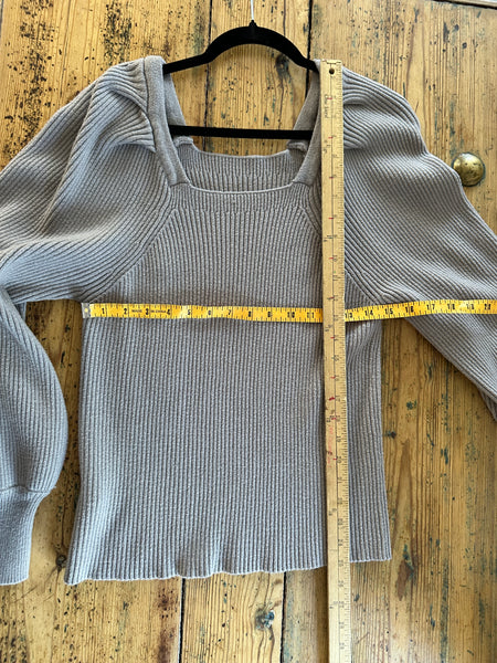 Women's Gray Long Sleeve Sweater