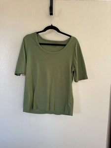 Time & Tru Women's Green Short Sleeve Blouse