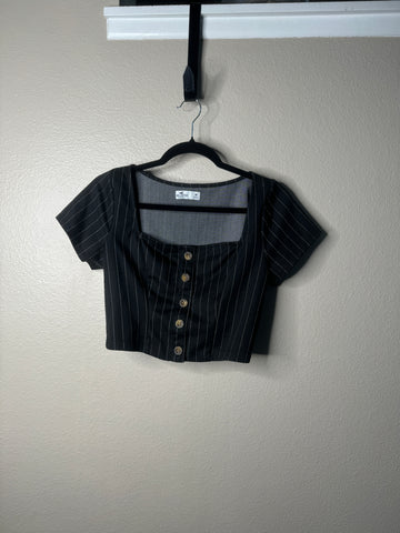 Hollister Women's California Black Pinstripe Blouse