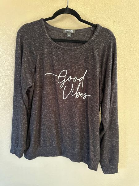 Buffalo David Bitton Women's Black Good Vibes Long Sleeve Sweater