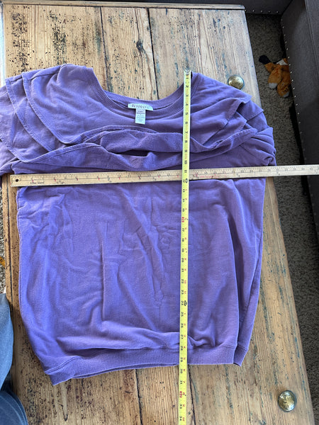 Roaman's Purple Sweatshirt With Ruffles