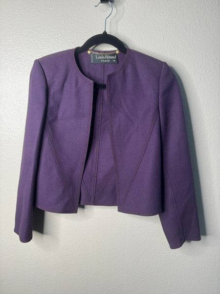 Vintage Louis Feraud Women's Purple Blazer