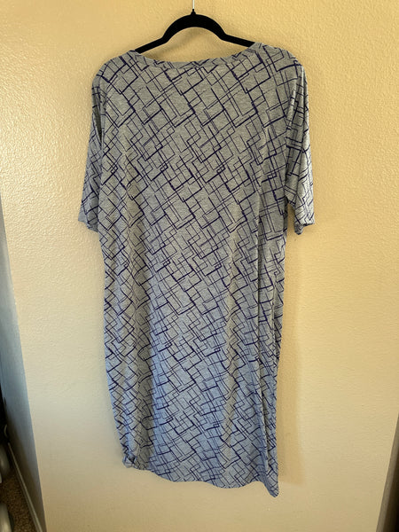 LuLaRoe Women's Gray Short Sleeve Midi Dress