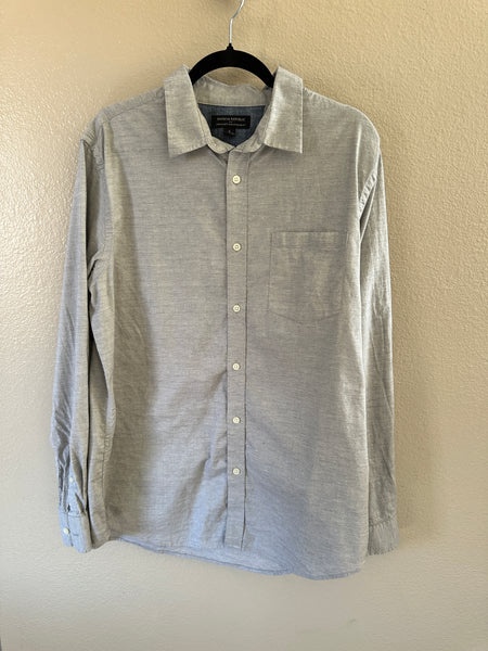 Banana Republic Men's Gray Long Sleeve Dress Shirt