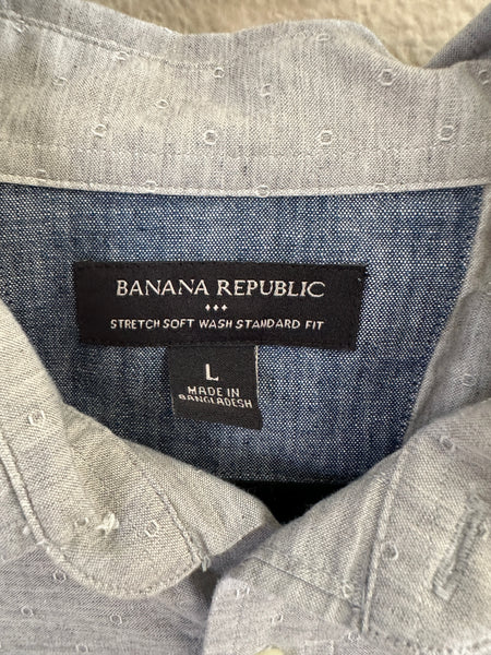 Banana Republic Men's Gray Long Sleeve Dress Shirt