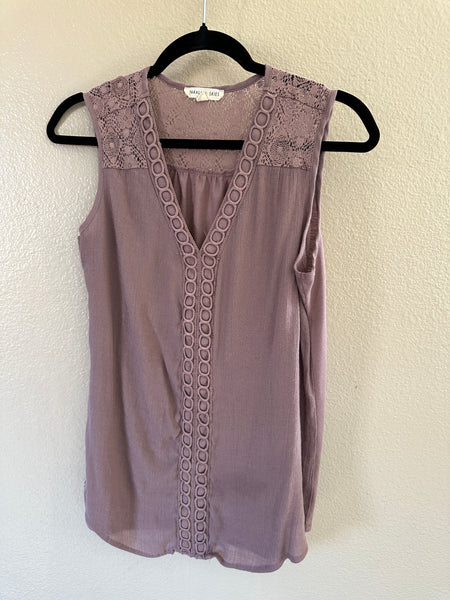 Parallel Skies Purple Sleeveless Blouse