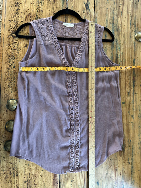 Parallel Skies Purple Sleeveless Blouse