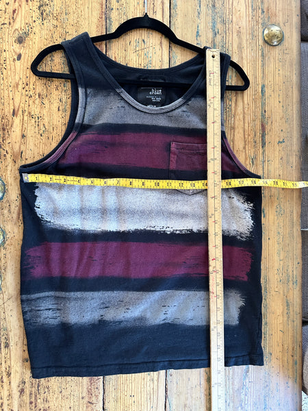 Blue Crown Men's Black Striped Tank Top